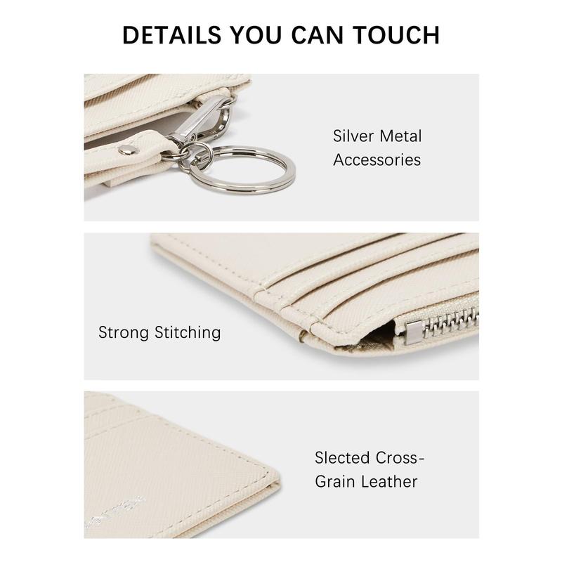 BOSTANTEN | Small Wallet For Women RFID Leather Credit Card Holder Slim Wristlet Keychain Wallet With Zipper Pocket