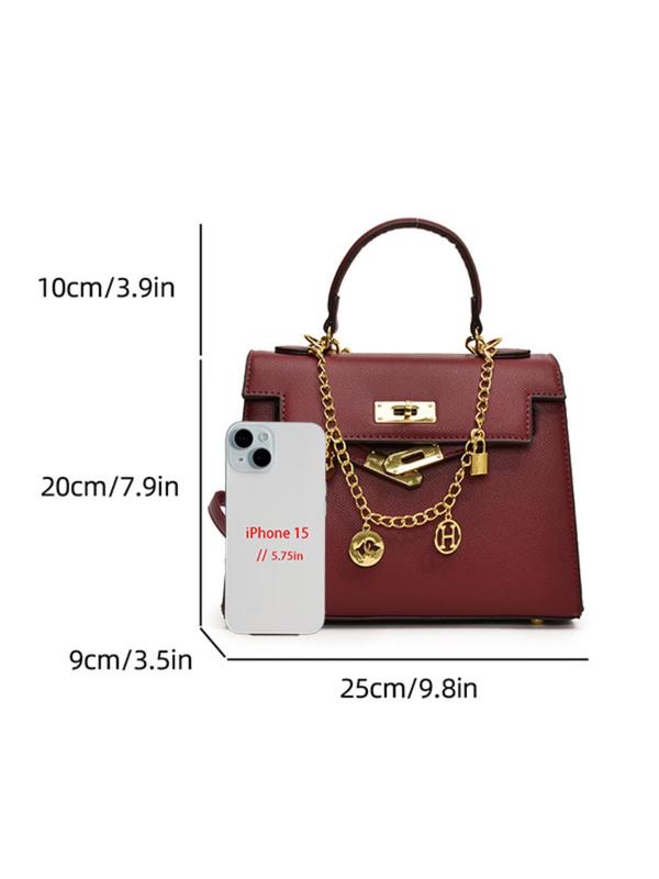 Women's Fashion Chain Strap Shoulder Bag, Casual Solid Color Flap Square Bag, Trendy All-match Commuter Bag for Daily Used