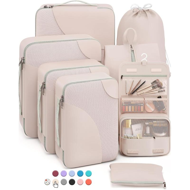 8 Set Packing Cubes for Travel, Sturdy Suitcase Organizer in 4 Size(Extra Large, Large, Medium, Small), Luggage Cubes with Toiletry Bag, Travel Essentials, Cruise Ship Gifts for Women