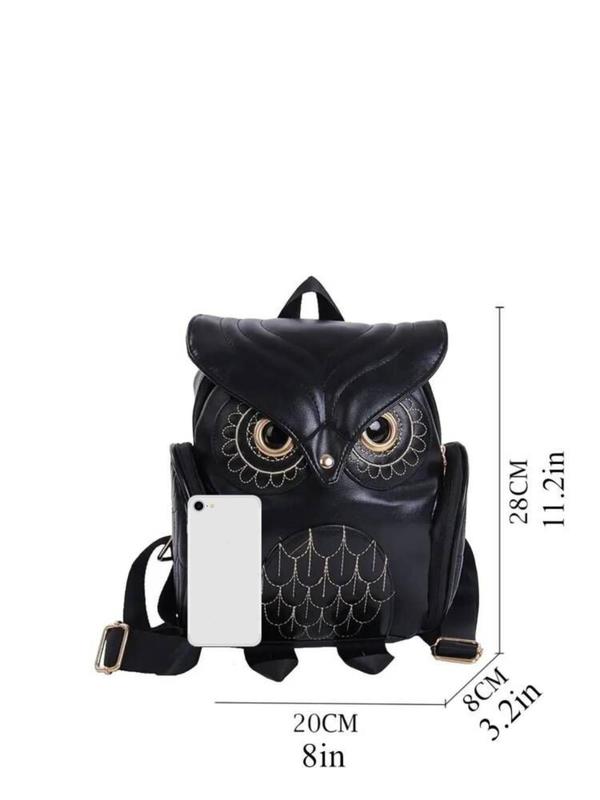 Women's Fashionable Punk Style Owl Design Waterproof Novelty Backpack with Adjustable Strap, 2024 New Style Bags for Working, Dating, Party, Evening, Shopping