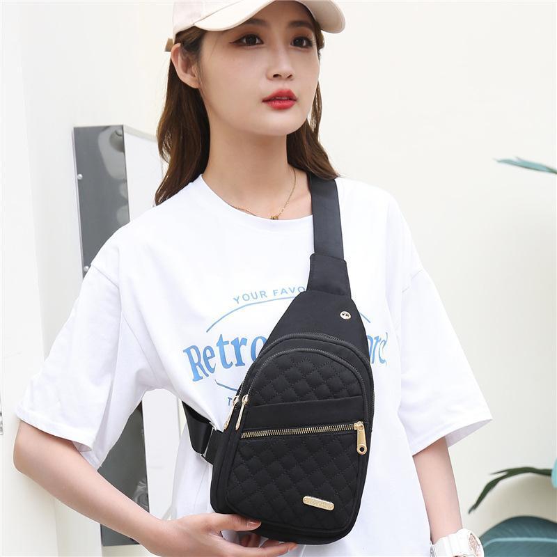 2024 solid color chest bag waist bag, casual large capacity zipper chest strap waist bag as a gift, versatile shoulder bag suitable for daily use