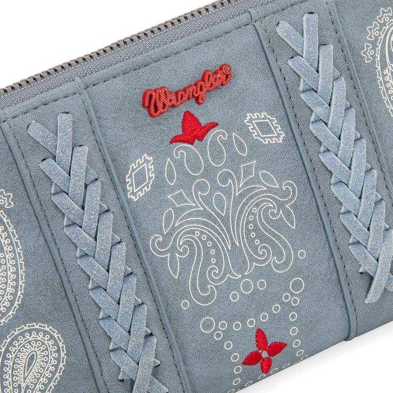 Wrangler Wristlet Wallets for Women, Large Bifold Wallet, Boho Western Cash Wallets woman gift