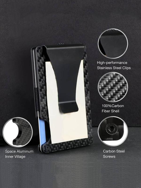 Men's Carbon Fibre Anti-theft Business Card Holder, Aluminum Alloy Card Holder, Rfid Blocking Card Holder