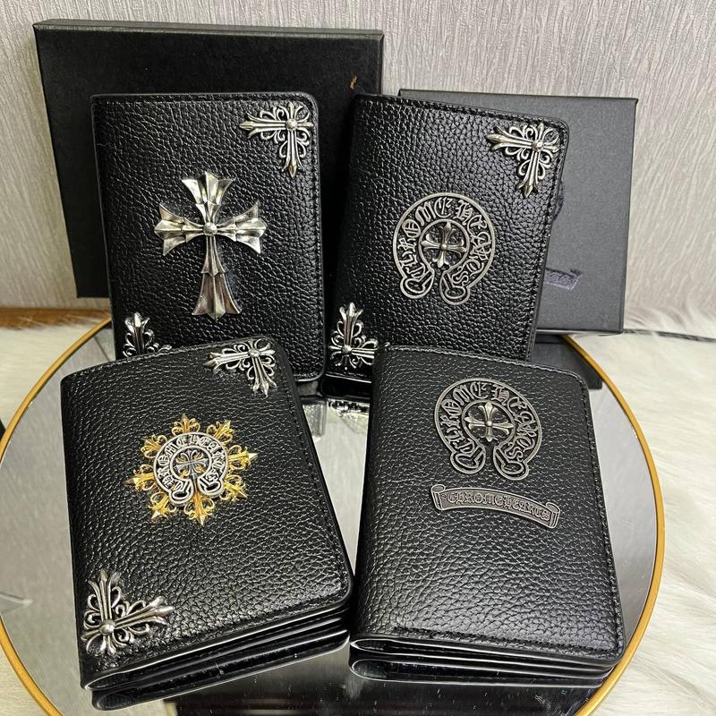 Luxury Designer Leather Wallets for Men and Women with Beautiful Logo - Durable and Fashionable - Men Wallets - Gift for him - Chrome Heart Leather Wallets