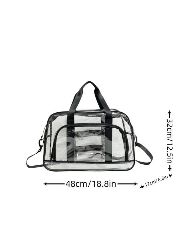 Clear Zipper Travel Bag, Large Capacity Transparent PVC Travel Bag, Fitness Storage Transparent Bag, Beach Bag