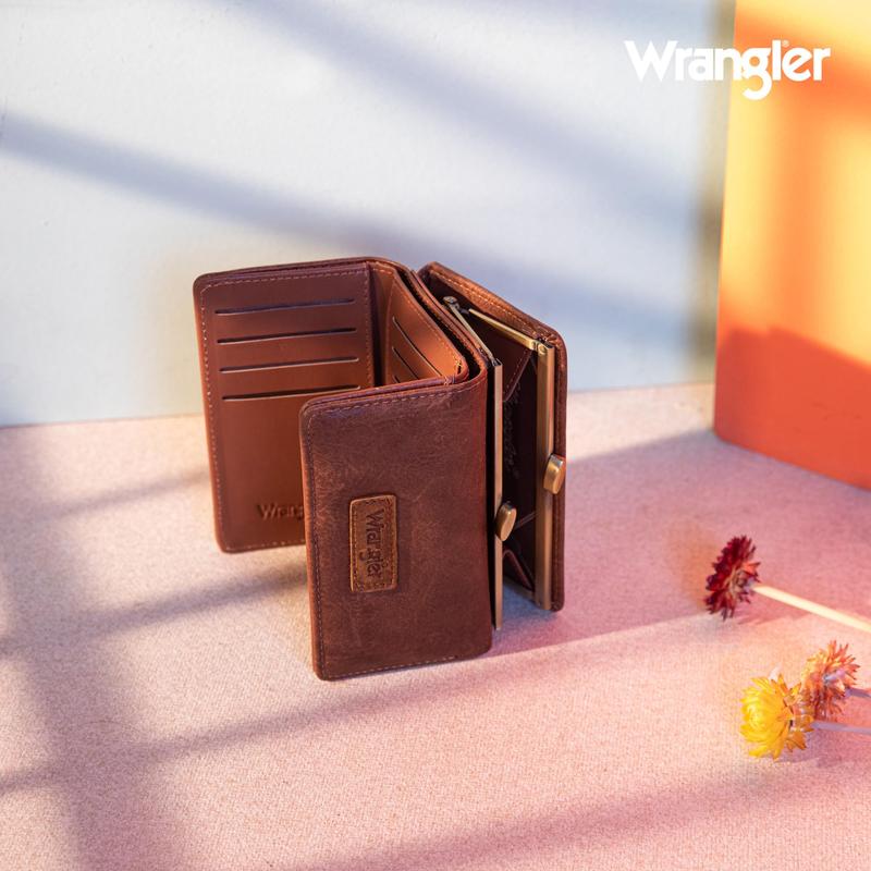 Wrangler Womens Trifold Wallet Card Cases & Money Organizers with Credit Card Holder Wallet & Coin Pouch for Women