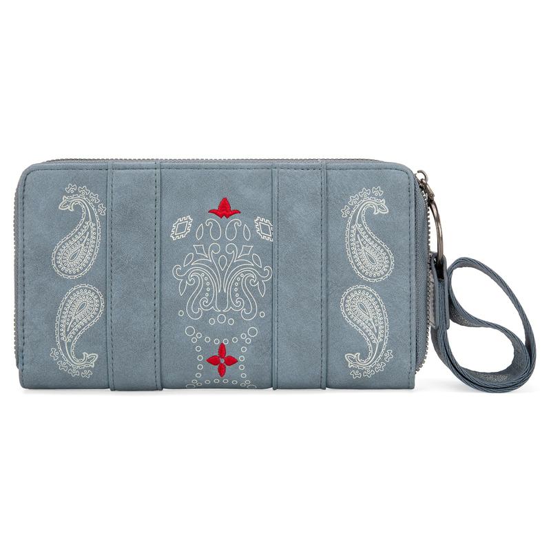 Wrangler Wristlet Wallets for Women, Large Bifold Wallet, Boho Western Cash Wallets woman gift