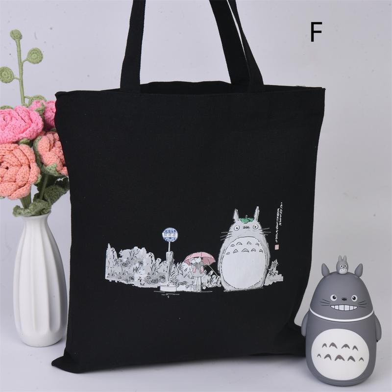 Totoro Canvas Tote Bag, Cute Shopping Bag, Reusable Shoulder Bag,Handmade Fall Bags,Hayao Miyazaki Animation Enthusiast, Christmas Gift tote bag