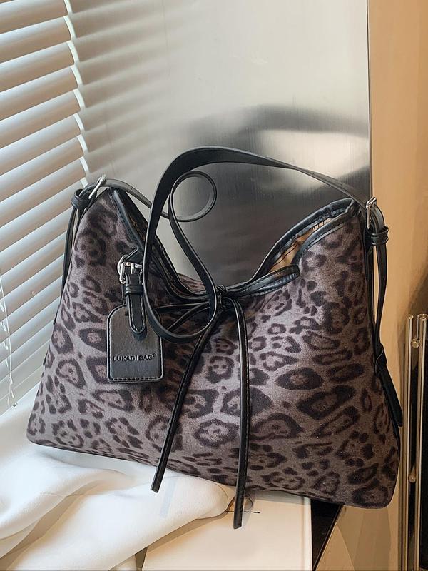 Fashion Leopard Pattern Shoulder Bag, Elegant Crossbody Bag for Women, Casual Trendy Versatile High-quality Daily Commuting Bag