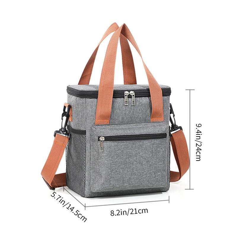 Portable Lunch Bag, 1 Count Large Capacity 3 Layers Bento Bag with Handle, Warm & Cold Insulated Lunch Bag for Work School Travel Picnic