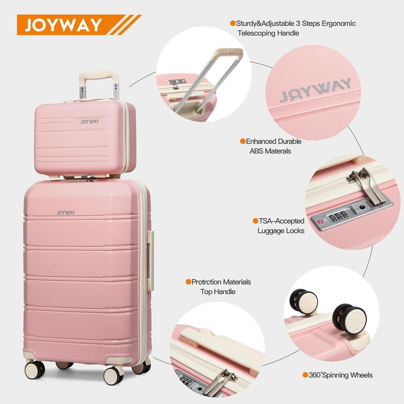 JOYWAY Durable Luggage Sets, 3-5 Piece PP Hardside Suitcases with Spinner Wheels, TSA Lock, Expandable, Lightweight Travel Bags for Family Vacations