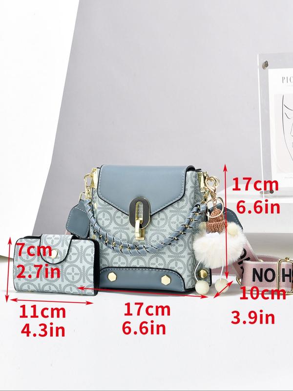 Fashionable PU Leather Crossbody Bag & Coin Purse, Casual Versatile Phone Bag Set for Women, Trendy All-match Commuter Bag for Daily Used