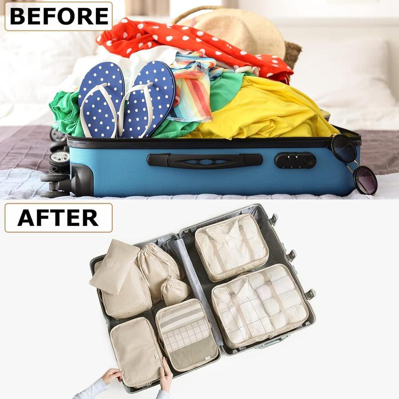 Packing Cubes for Suitcases Travel Luggage Organizers,8 Set Travel  Luggage Organizer for Travel Accessories Shoe Bag Tioletry Bag Laundry Bag