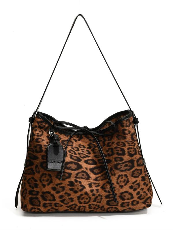 Fashion Leopard Pattern Shoulder Bag, Elegant Crossbody Bag for Women, Casual Trendy Versatile High-quality Daily Commuting Bag