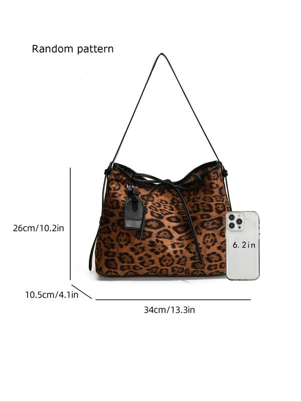 Fashion Leopard Pattern Shoulder Bag, Elegant Crossbody Bag for Women, Casual Trendy Versatile High-quality Daily Commuting Bag