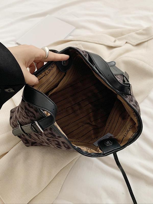 Fashion Leopard Pattern Shoulder Bag, Elegant Crossbody Bag for Women, Casual Trendy Versatile High-quality Daily Commuting Bag