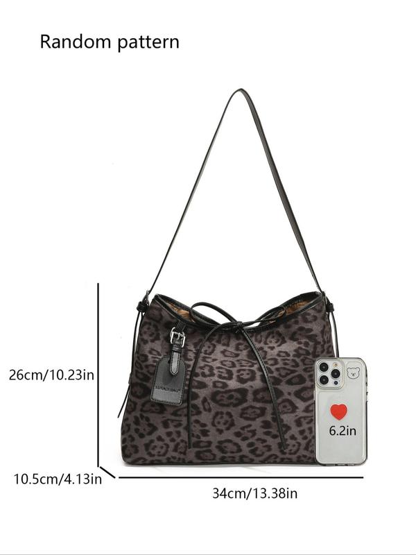 Fashion Leopard Pattern Shoulder Bag, Elegant Crossbody Bag for Women, Casual Trendy Versatile High-quality Daily Commuting Bag