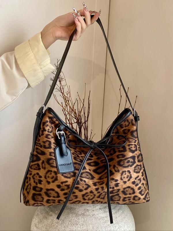 Fashion Leopard Pattern Shoulder Bag, Elegant Crossbody Bag for Women, Casual Trendy Versatile High-quality Daily Commuting Bag