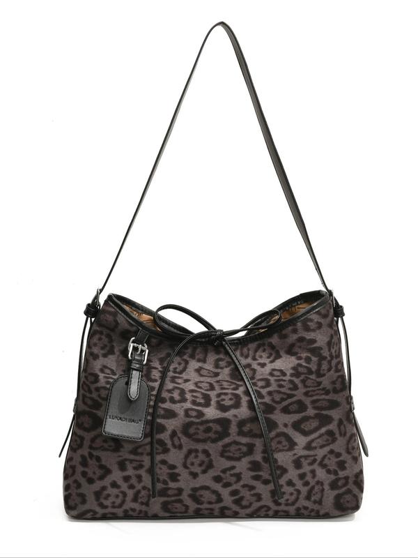 Fashion Leopard Pattern Shoulder Bag, Elegant Crossbody Bag for Women, Casual Trendy Versatile High-quality Daily Commuting Bag