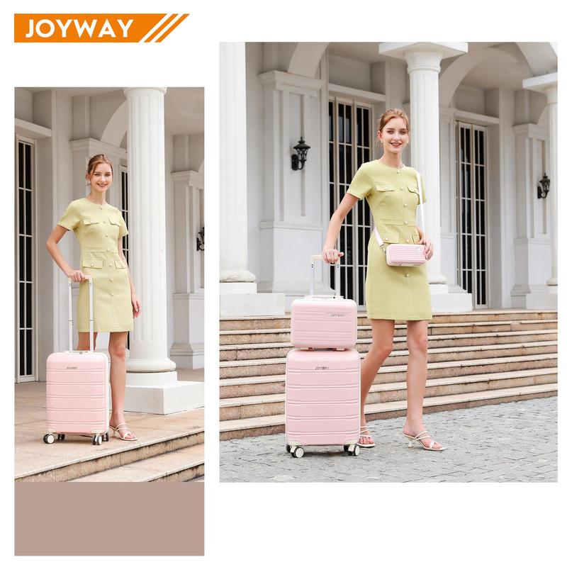 JOYWAY Durable Luggage Sets, 3-5 Piece PP Hardside Suitcases with Spinner Wheels, TSA Lock, Expandable, Lightweight Travel Bags for Family Vacations