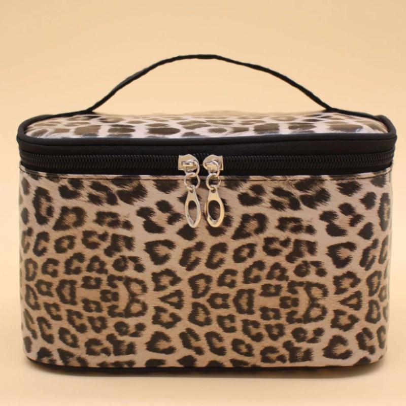 Leopard Square Makeup Bag , Travel Essentials