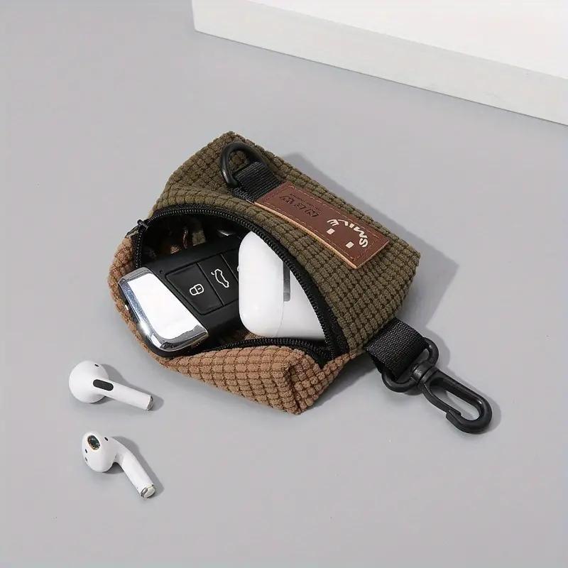 Portable Small Bag with Zipper, 1 Count Lightweight Coin Purse, Multipurpose Earphone Bag, Storage Bag for Home & Travel