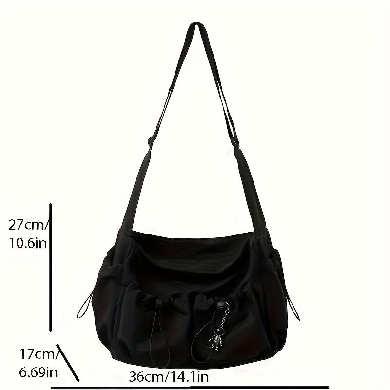 Casual Black And White Simple Men's Messenger Bag, Japanese Ins Versatile Women's Shoulder Bag, Large Capacity Couple Workwear Crossbody Bag