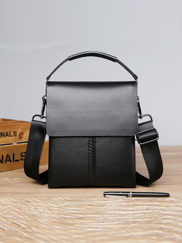 Men's Business Fashion Solid Color Crossbody Bag, Large Capacity Shoulder Bag, Casual Trendy Versatile High-quality Daily Commuting Bag