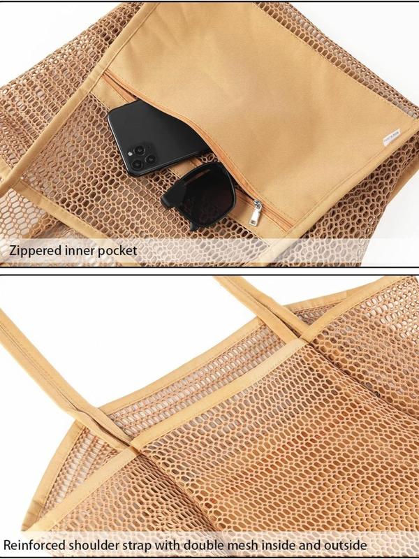 Hollow Out Design Tote Bag, Casual Versatile Large Size Beach Bag, Simple All-match Bag for Women & Girls, Casual Trendy Versatile High-quality Daily Commuting Bag, Girl Fashionable Shopping Bag