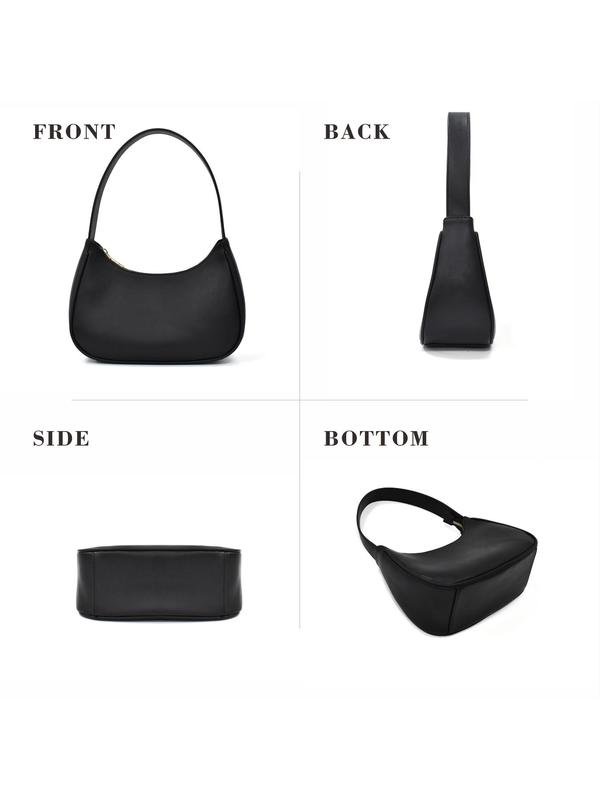 Women's Solid Color Handbag, Simple Plain Underarm Bag for Daily Used, Summer Fashion All-match Underarm Bag