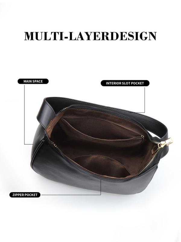 Women's Solid Color Handbag, Simple Plain Underarm Bag for Daily Used, Summer Fashion All-match Underarm Bag