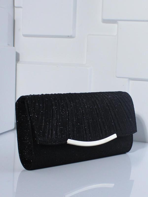 Women's Elegant Contrast Sequin Evening Bag, Exquisite Trendy Chain Strap Clutch Bag, Fashionable Bag for Party Decoration