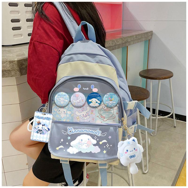 Cartoon Backpack Cinnamoroll Backpack with Cute Accessories,Ita Bag Laptop Backpack Daypack for Girls