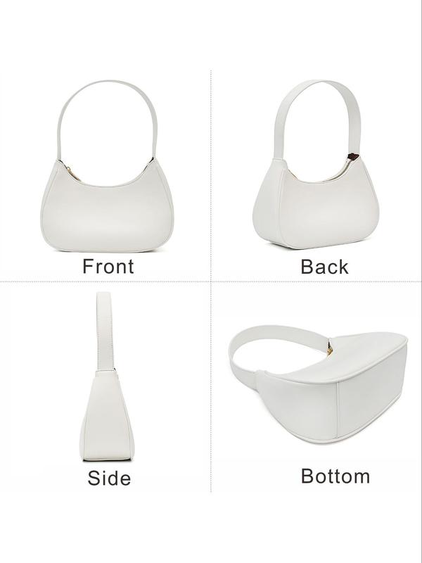 Women's Solid Color Handbag, Simple Plain Underarm Bag for Daily Used, Summer Fashion All-match Underarm Bag