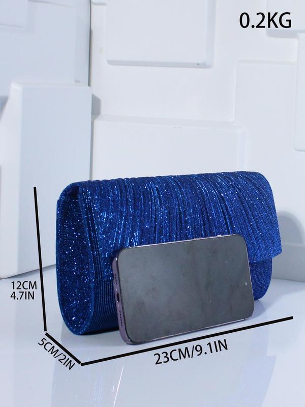 Women's Elegant Contrast Sequin Evening Bag, Exquisite Trendy Chain Strap Clutch Bag, Fashionable Bag for Party Decoration