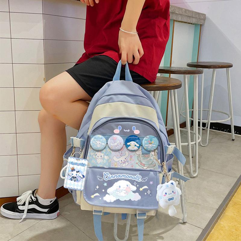 Cartoon Backpack Cinnamoroll Backpack with Cute Accessories,Ita Bag Laptop Backpack Daypack for Girls