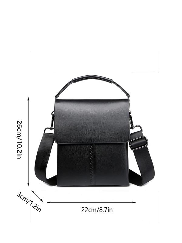 Men's Business Fashion Solid Color Crossbody Bag, Large Capacity Shoulder Bag, Casual Trendy Versatile High-quality Daily Commuting Bag