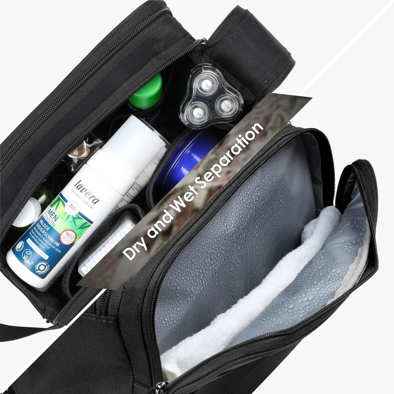 Toiletry Bag for Men - Extra Large Dry Wet Separate Travel Toiletry Bag, Tactical Molle Dopp Kit for Men, Water-Resistant Mens Toiletry Bag for Travel