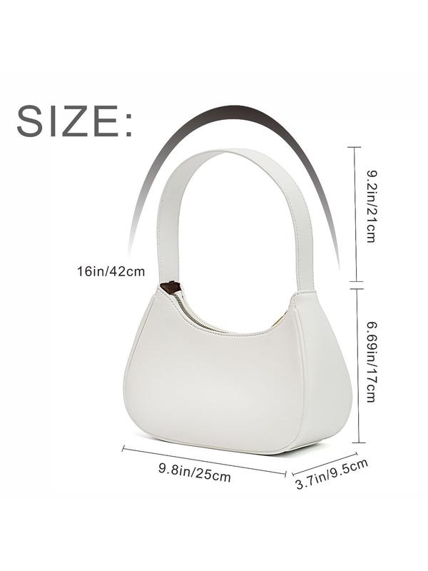 Women's Solid Color Handbag, Simple Plain Underarm Bag for Daily Used, Summer Fashion All-match Underarm Bag