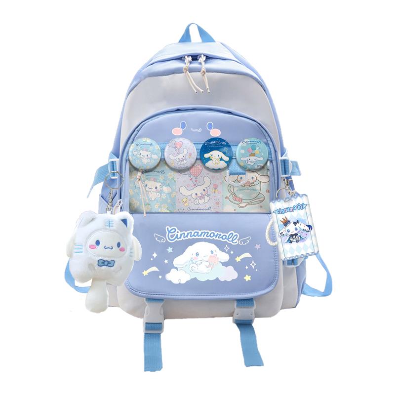 Cartoon Backpack Cinnamoroll Backpack with Cute Accessories,Ita Bag Laptop Backpack Daypack for Girls