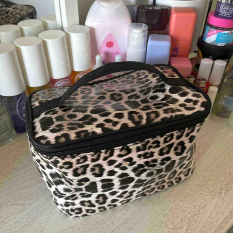 Leopard Square Makeup Bag , Travel Essentials