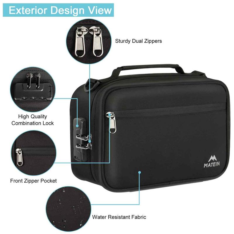 Odor Proof Bags,Smell Proof Box Container with Combination Lock and Detachable Shoulder Strap for Daily Usage Travel Organiser