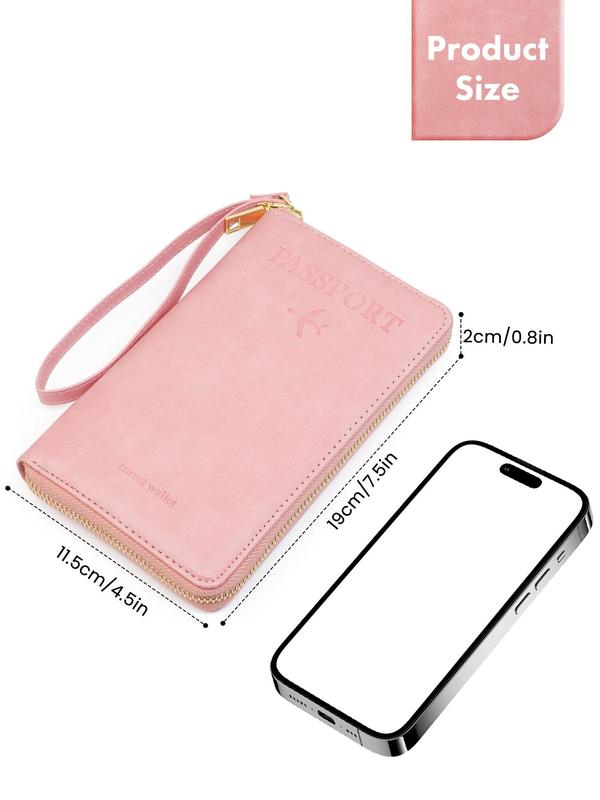 Passport Holder, Multi-functional Zipper Travel Card Case, RFID Blocking Card Holder, Fashion Travel Wallet, Travel Accessories