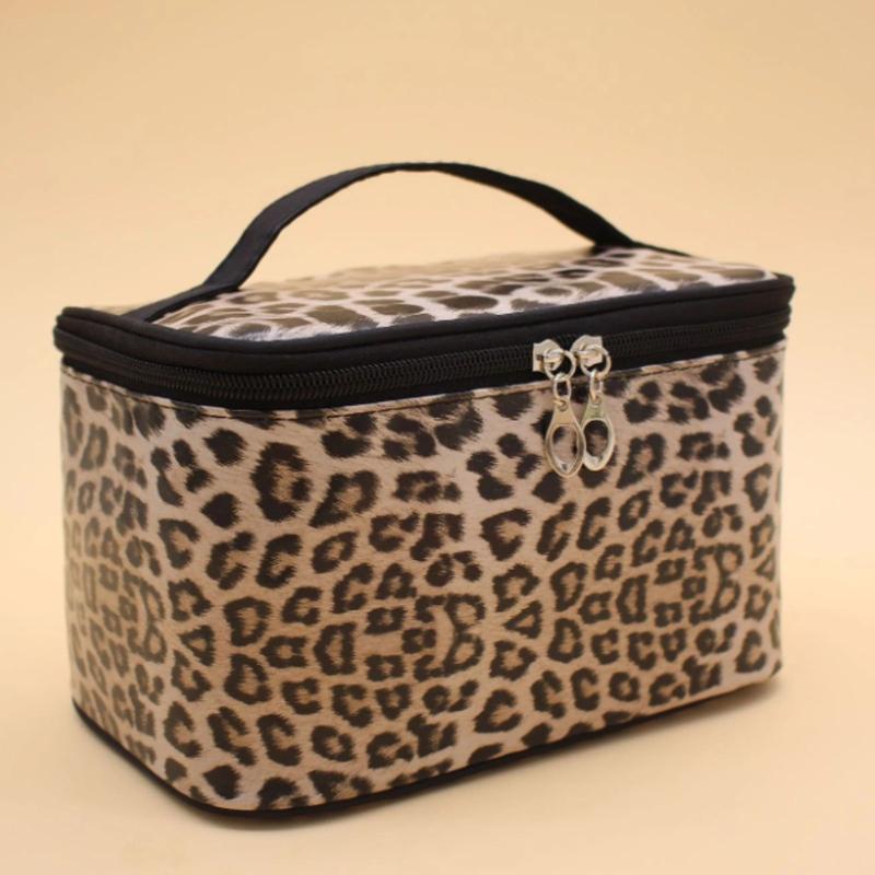 Leopard Square Makeup Bag , Travel Essentials