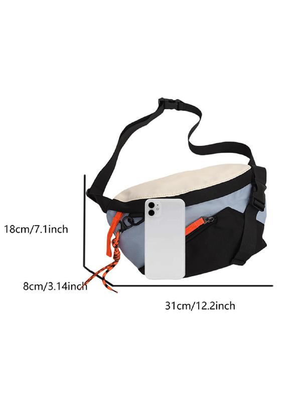 Women's Colorblock Patched Design Fanny Pack, Fashionable Casual Versatile Sling Bag, All-match Commuter Bag for Daily Used