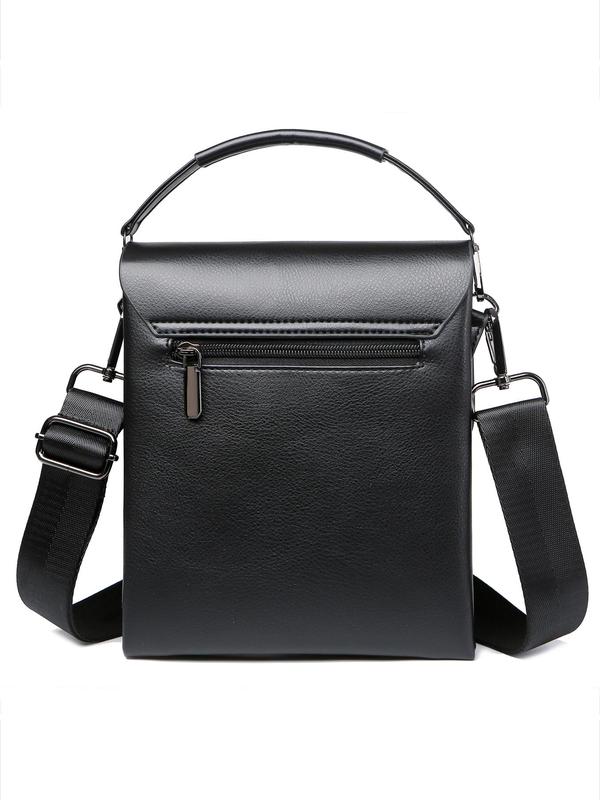 Men's Business Fashion Solid Color Crossbody Bag, Large Capacity Shoulder Bag, Casual Trendy Versatile High-quality Daily Commuting Bag