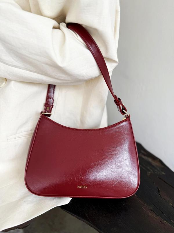 Women's Elegant Minimalist Shoulder Bag, Fashionable Solid Color Underarm Bag, Casual Trendy Versatile High-quality Daily Commuting Bag