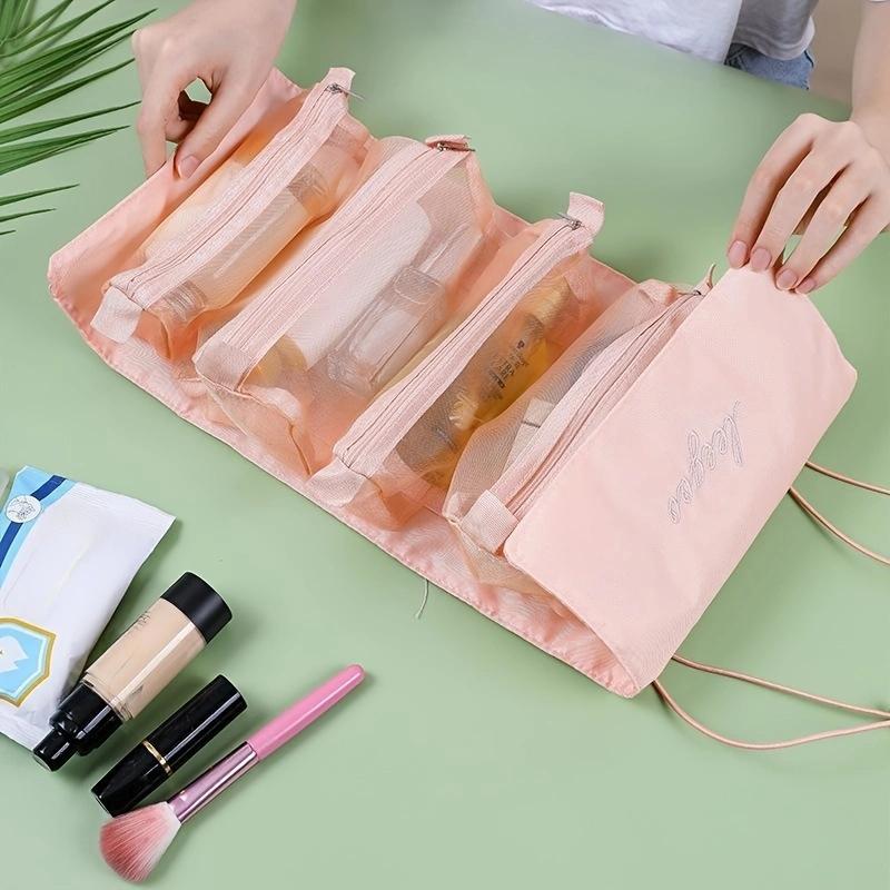 4 in 1 Detachable Cosmetic Storage Bag, 1 Count Multi-functional Foldable Travel Cosmetic Bag, Makeup Organizer Pouch for Women & Men