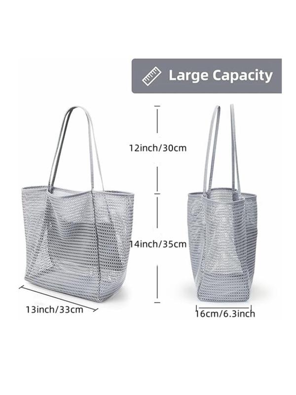 Hollow Out Design Tote Bag, Casual Versatile Large Size Beach Bag, Simple All-match Bag for Women & Girls, Casual Trendy Versatile High-quality Daily Commuting Bag, Girl Fashionable Shopping Bag