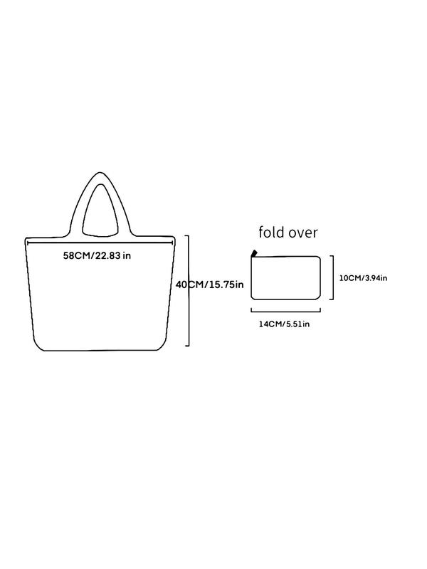 Cartoon Cat Pattern Tote Bag, Large Capacity Shopping Bag, Portable Foldable Lightweight Shopping Bag for Outdoor Camping Travel